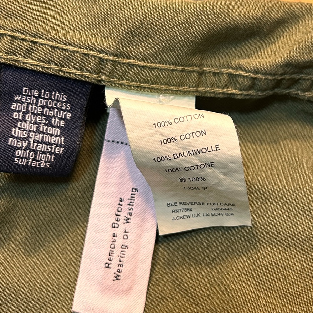 J. Crew Olive Green Utility‎ Field Jacket Downtown Perfect Lightweight Jacket - Picture 9 of 11